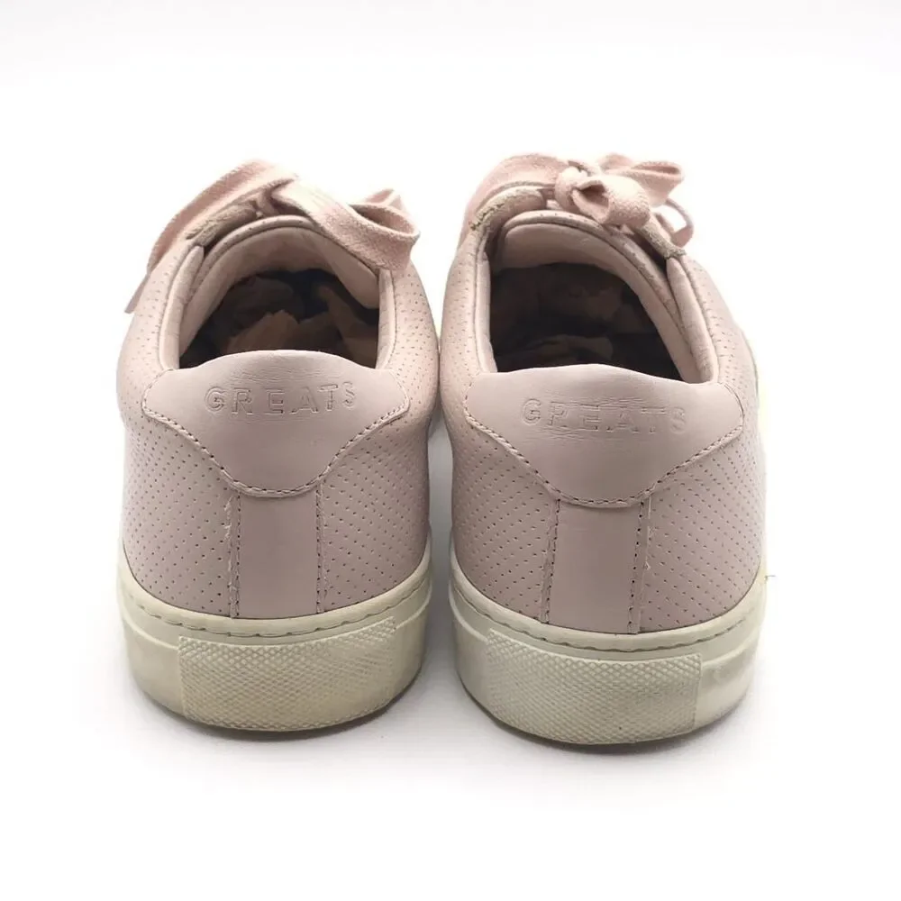 GREATS Brooklyn Size US 10 Women’s Royale Perforated Pink White Leather Sneakers
